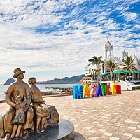 Buy canvas prints of Mazatlan, Mexico, Big Mazatlan Letters at the entrance to Golden Zone (Zona Dorada), a famous touristic beach and resort zone by Elijah Lovkoff
