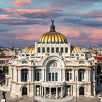 Buy canvas prints of Mexico City, Landmark Palace of Fine Arts Palacio de Bellas Artes in Alameda Central Park near Mexico City Zocalo Historic Center by Elijah Lovkoff