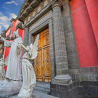 Buy canvas prints of Mexico City scenic churches in historic center near Zocalo by Elijah Lovkoff
