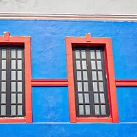 Buy canvas prints of Monterrey, colorful historic buildings by Elijah Lovkoff