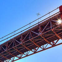 Buy canvas prints of Landmark suspension 25 of April bridge over Tagus River in Lisbon by Elijah Lovkoff