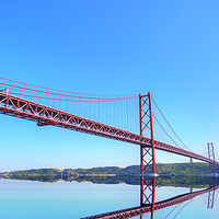 Buy canvas prints of Lisbon, Landmark suspension 25 of April bridge by Elijah Lovkoff