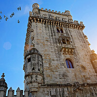 Buy canvas prints of Lisbon, Belem Tower at sunset by Elijah Lovkoff