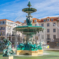 Buy canvas prints of Famous Rossio Square in Lisbon by Elijah Lovkoff
