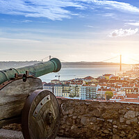 Buy canvas prints of Scenic panoramic views of Lisbon from Saint George Castle (Sao Jorge) lookout by Elijah Lovkoff