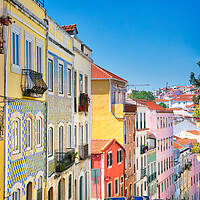 Buy canvas prints of Colorful buildings of Lisbon historic center  by Elijah Lovkoff