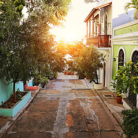 Buy canvas prints of San Juan streets at sunset by Elijah Lovkoff