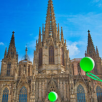 Buy canvas prints of Barcelona Cathedral located in historic center near Las Ramblas by Elijah Lovkoff