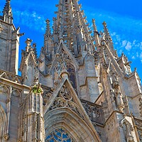 Buy canvas prints of Cathedral of Barcelona located in the heart of historic Las Ramb by Elijah Lovkoff