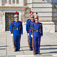 Buy canvas prints of Change of national guard in front of Royal Palace in Historic center of Madrid by Elijah Lovkoff