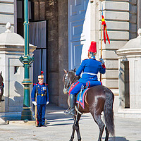 Buy canvas prints of Change of national guard in front of Royal Palace in Historic center of Madrid by Elijah Lovkoff