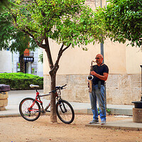 Buy canvas prints of Street musicians in Historic Town in Valencia by Elijah Lovkoff