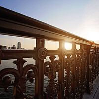 Buy canvas prints of Boston Longfellow bridge at sunset by Elijah Lovkoff