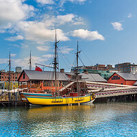 Buy canvas prints of Famous Boston Harbor and harbor boat tours by Elijah Lovkoff