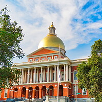 Buy canvas prints of Massachusetts State House, a landmark attraction frequently visited by numerous tourists by Elijah Lovkoff