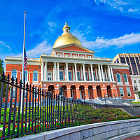 Buy canvas prints of Massachusetts State House in Boston downtown, Beacon Hill by Elijah Lovkoff