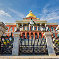 Buy canvas prints of Massachusetts State House in Boston historic city center by Elijah Lovkoff