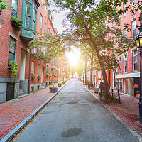 Buy canvas prints of Boston typical houses in historic center by Elijah Lovkoff
