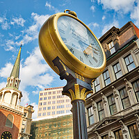 Buy canvas prints of Boston historic center streets at a bright sunny day by Elijah Lovkoff