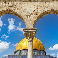 Buy canvas prints of Jerusalem, Islamic shrine Dome of Rock located in the Old City on Temple Mount near Western Wall by Elijah Lovkoff