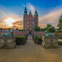 Buy canvas prints of Sunset over Rosenborg castle in Copenhagen by Elijah Lovkoff