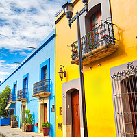 Buy canvas prints of Oaxaca city, Scenic old city streets and colorful  by Elijah Lovkoff