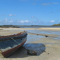 Buy canvas prints of Boat on West Bay, Barra by Christine Birch