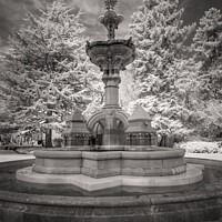 Buy canvas prints of Hitchman Memorial Fountain in Infrared by Nigel Wilkins