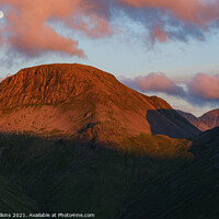 Buy canvas prints of Great Gable sunset by Nigel Wilkins