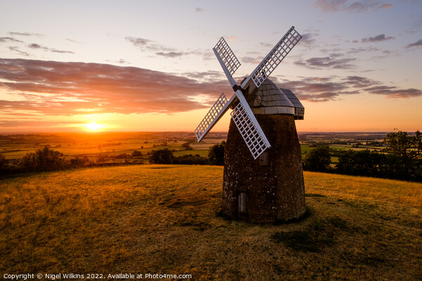 Tysoe Windmill Sunset Framed Mounted Print by Nigel Wilkins