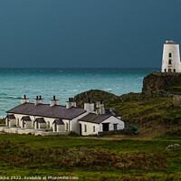 Buy canvas prints of Twr Mawr Lighthouse & Pilot Cottages, Anglesey by Nigel Wilkins