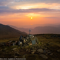 Buy canvas prints of Sunset on Great Carrs by Nigel Wilkins