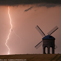 Buy canvas prints of Lightning at Chesterton Windmill by Nigel Wilkins