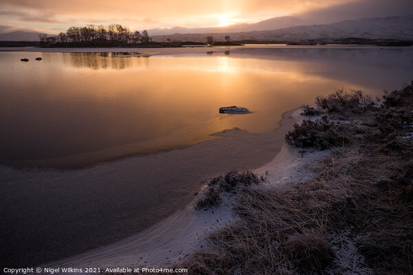 Sunrise at Loch Ba Framed Mounted Print by Nigel Wilkins