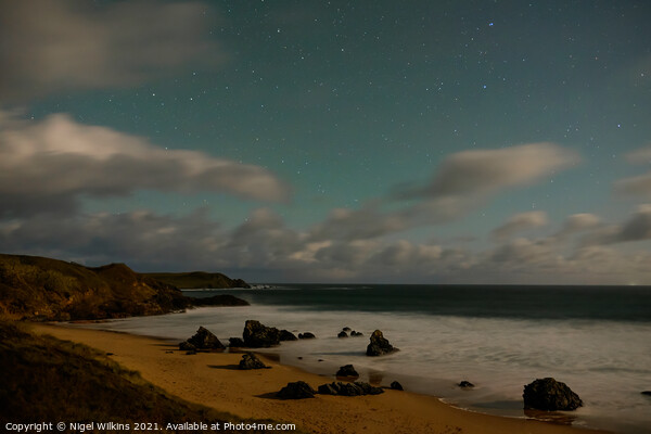 Durness Beach at Night Framed Mounted Print by Nigel Wilkins