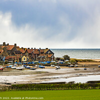 Buy canvas prints of Serene Boats Amidst Alnmouth Stormy Sky by Michael Birch