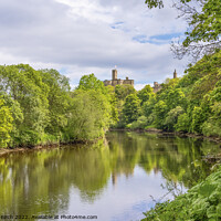 Buy canvas prints of Serene Reflections of Warkworth Castle by Michael Birch