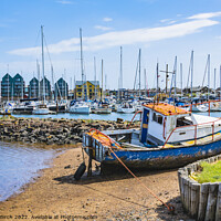 Buy canvas prints of OLD and NEW AMBLE HARBOUR by Michael Birch