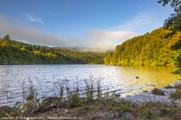 A Tranquil Autumn Morning at Loch Fascally Picture Board by Michael Birch