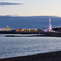 Buy canvas prints of clacton pier as evening falls by Geoff Taylor