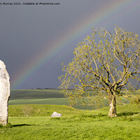 Buy canvas prints of Rainbow at Avebury by Ian Murray
