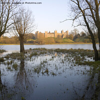 Buy canvas prints of Framlingham Castle viewed over the Mere, Suffolk, England by Ian Murray
