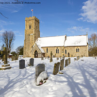 Buy canvas prints of Shottisham village parish church in snow by Ian Murray
