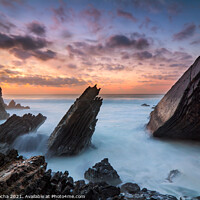 Buy canvas prints of Rocky coastline in Sintra-Cascais natural park, Portugal by Paulo Rocha