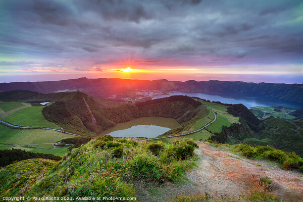 Sao Miguel - Azores - Lagoons at sunset Picture Board by Paulo Rocha