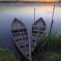 Buy canvas prints of Boats at sunrise by Paulo Rocha