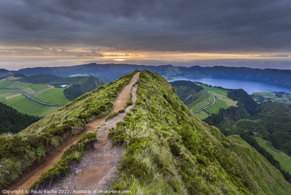 Viewpoint in Sao Miguel at sunset - Azores Picture Board by Paulo Rocha