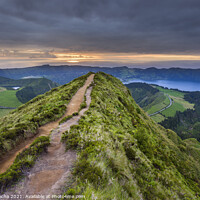 Buy canvas prints of Viewpoint in Sao Miguel at sunset - Azores by Paulo Rocha