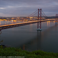 Buy canvas prints of The 25th of April (25 de Abril) suspension bridge over Tagus river in Lisbon by Paulo Rocha