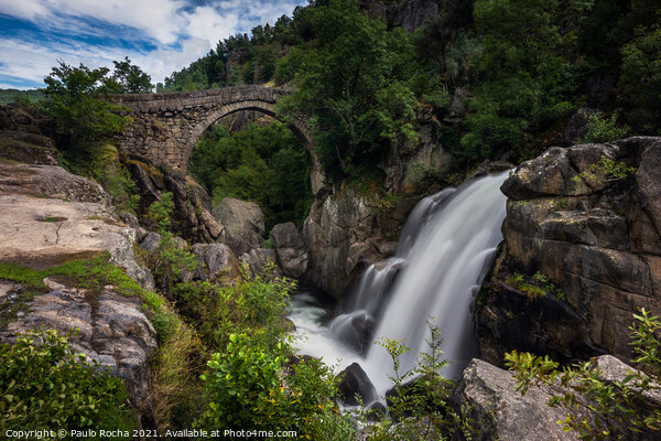 Mizarela Bridge and waterfall - Peneda Geres National Park Picture Board by Paulo Rocha